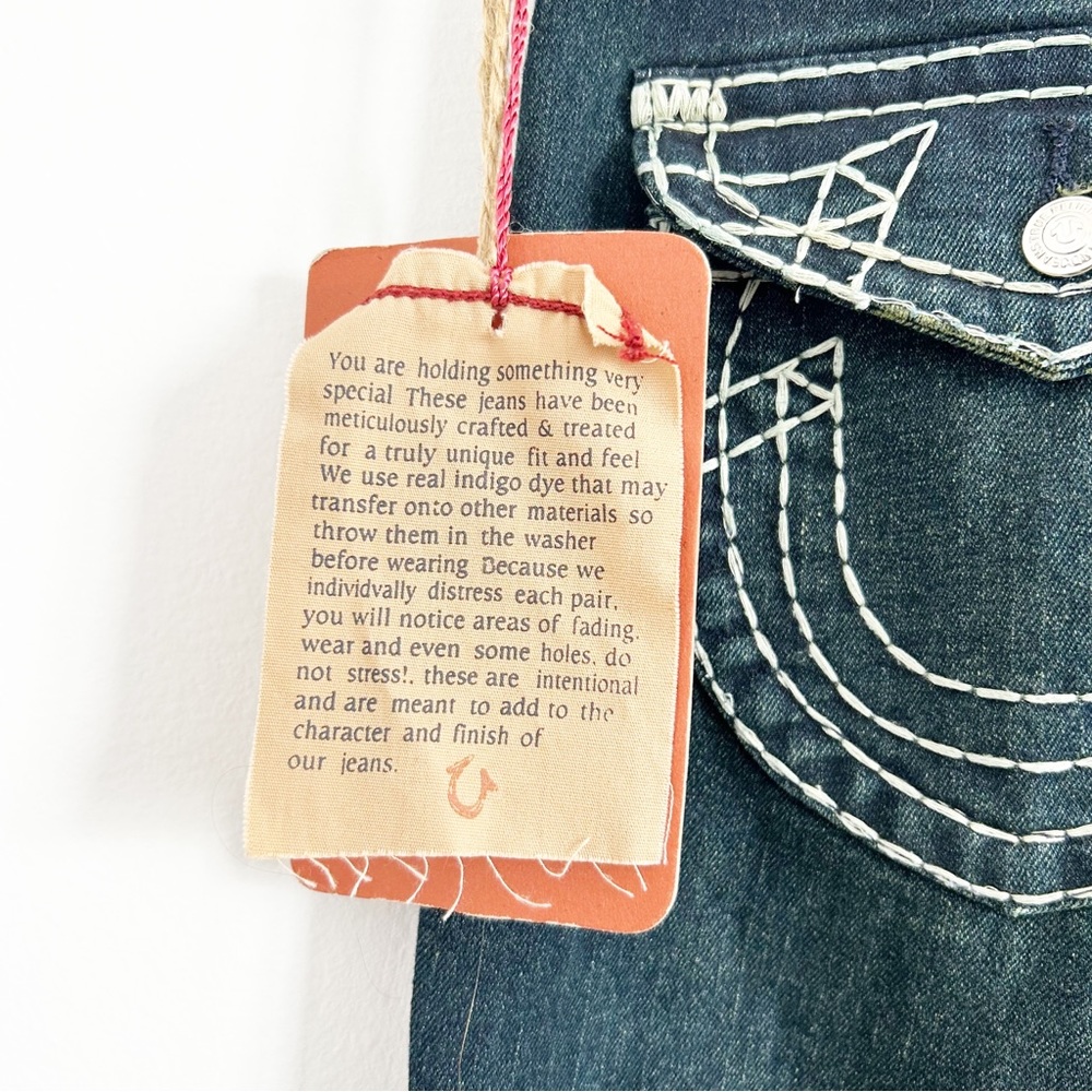 NEW $319 True Religion Bobby Super T Contrast Trim Embroidered Jeans Size 30 - Picture 10 of 11